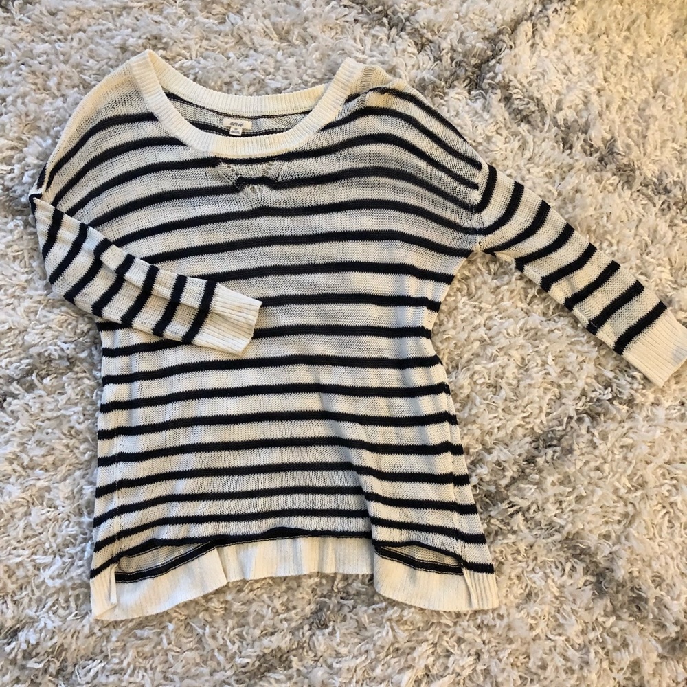 Aerie nautical white and blue striped sweater